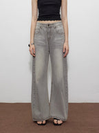 Gray Loose Straight Jeans