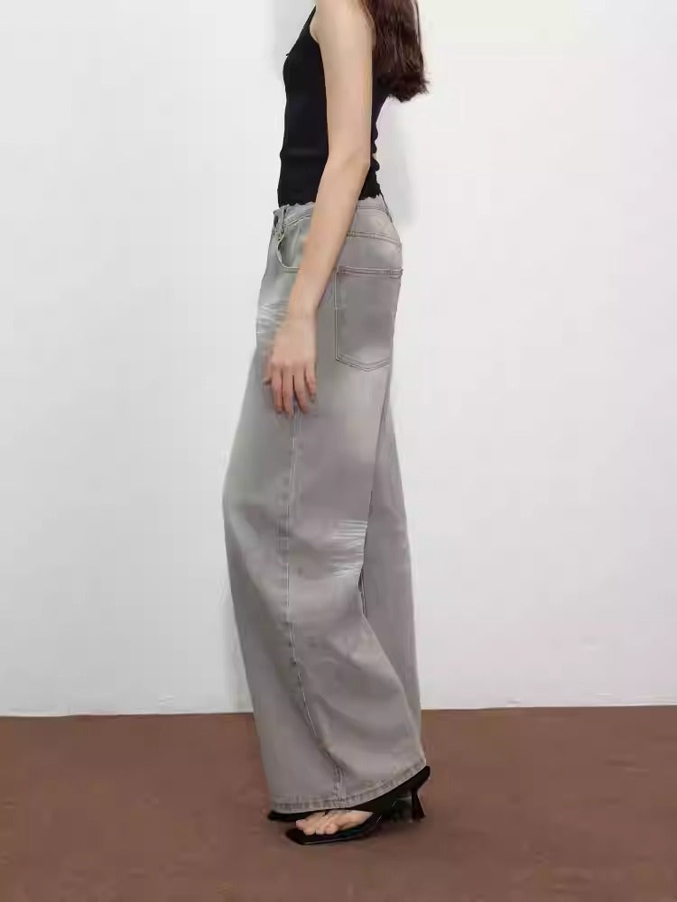 Gray Loose Straight Jeans
